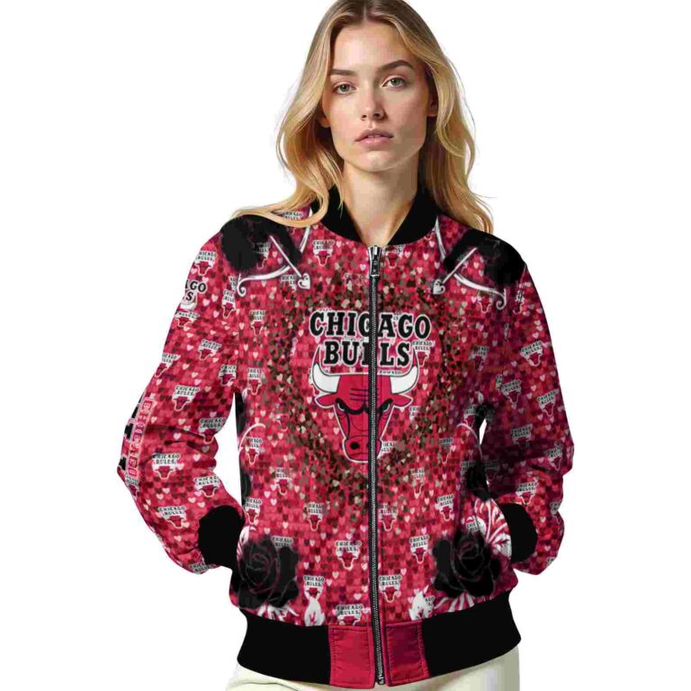 custom chicago bulls heart explosion red jacket latest model