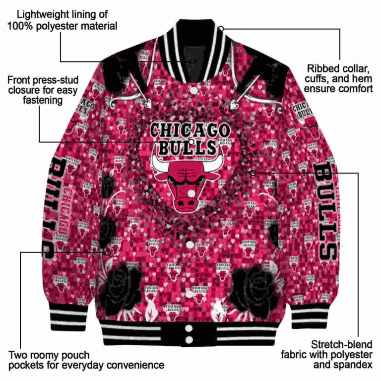 custom chicago bulls heart explosion red jacket new arrival