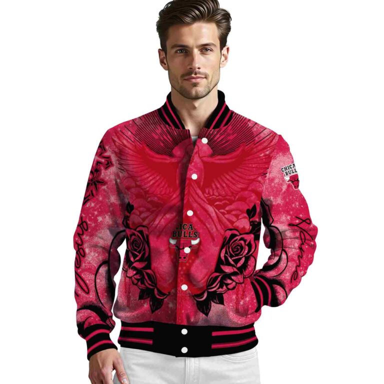 custom chicago bulls praying hands red jacket high quality