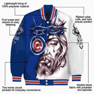 custom chicago cubs jesus tears blue white jacket new arrival
