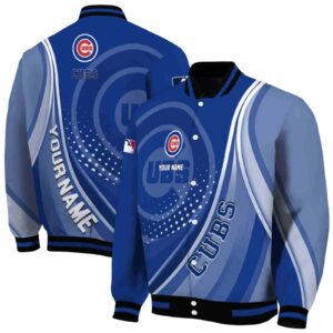 custom chicago cubs wave patterns blue jacket fashion forward