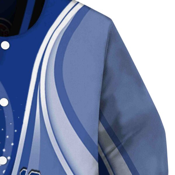 custom chicago cubs wave patterns blue jacket premium grade