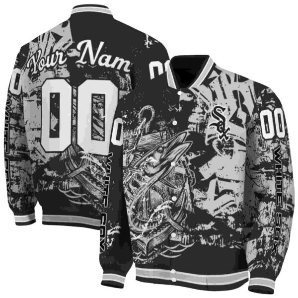 custom chicago white sox fishing art black jacket fashion forward