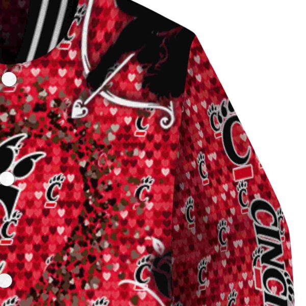 custom cincinnati bearcats heart explosion red jacket premium grade