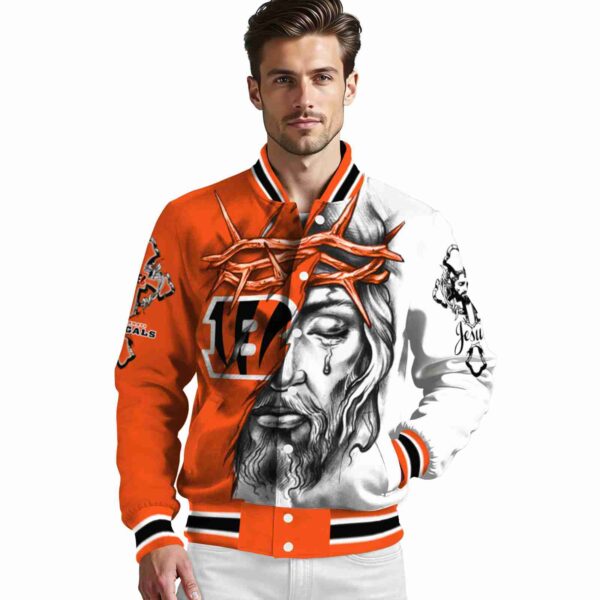 custom cincinnati bengals jesus tears orange white jacket high quality