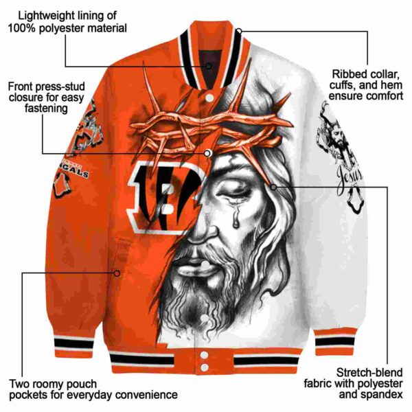 custom cincinnati bengals jesus tears orange white jacket new arrival