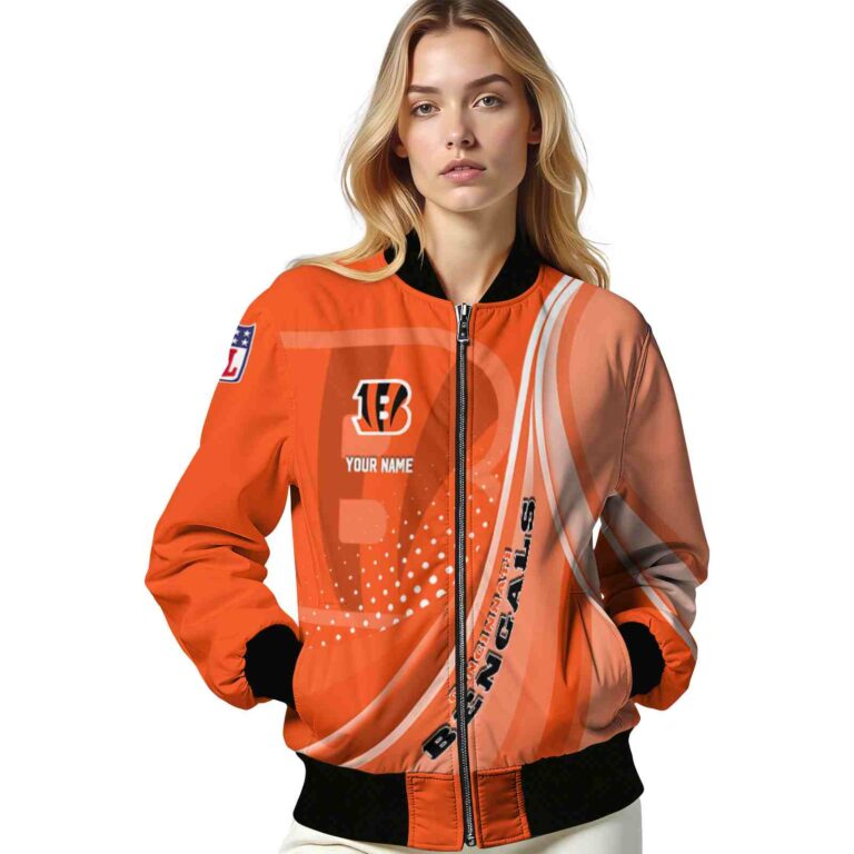 custom cincinnati bengals wave patterns orange jacket latest model