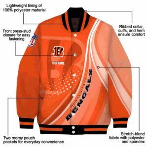 custom cincinnati bengals wave patterns orange jacket new arrival