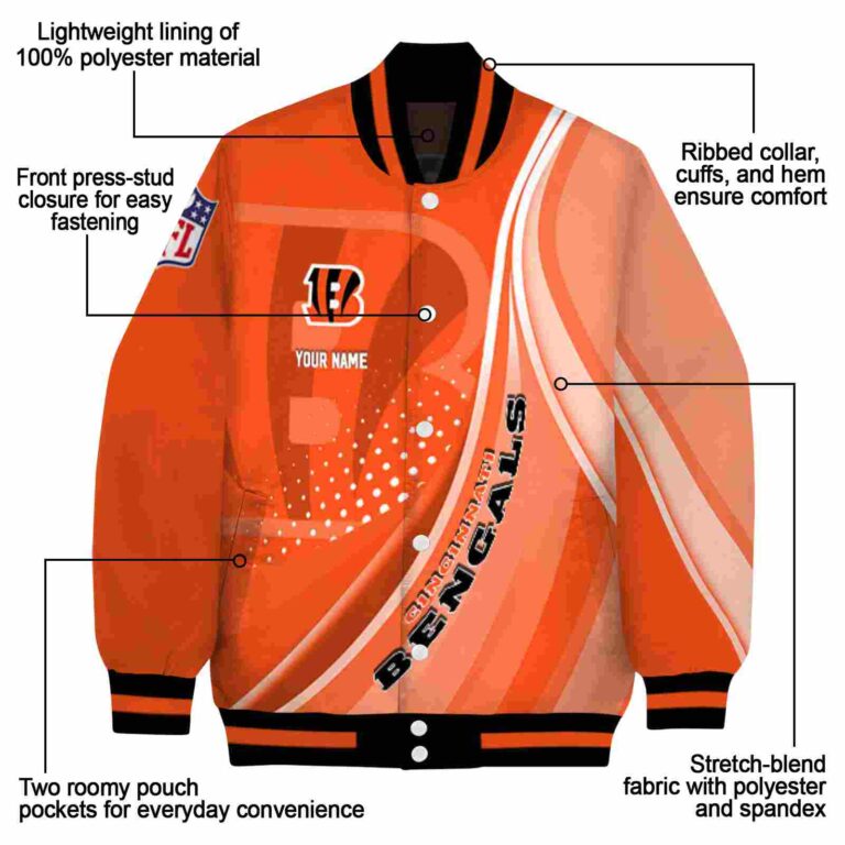 custom cincinnati bengals wave patterns orange jacket new arrival