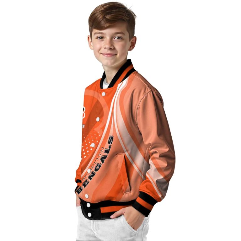 custom cincinnati bengals wave patterns orange jacket trendy
