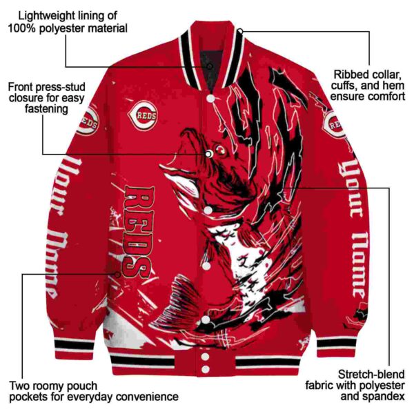 custom cincinnati reds fishing passion red white jacket new arrival