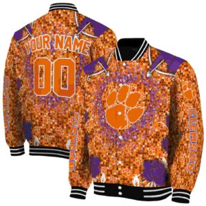 custom clemson tigers heart explosion orange jacket fashion forward