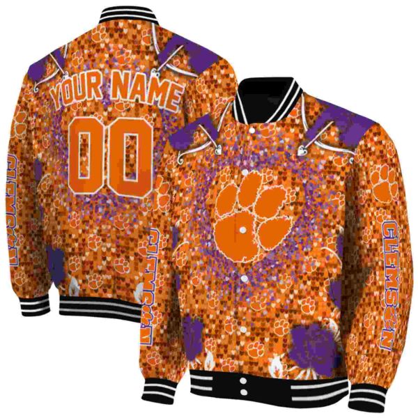 custom clemson tigers heart explosion orange jacket fashion forward