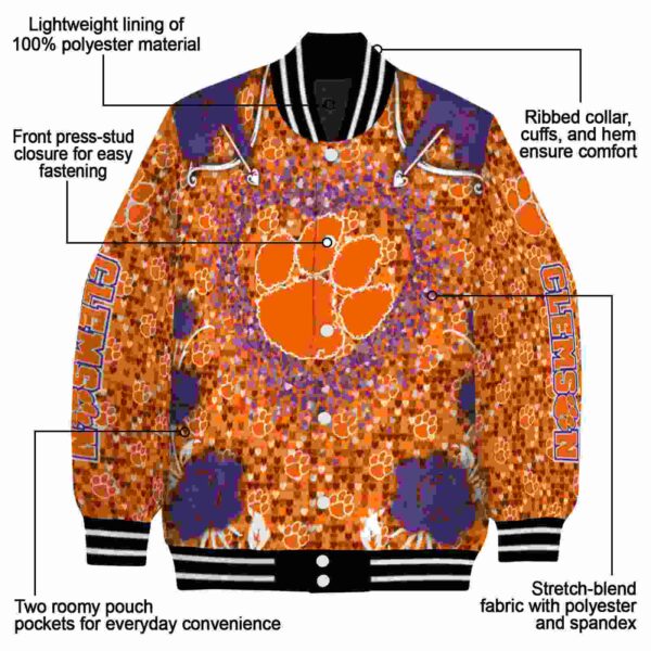 custom clemson tigers heart explosion orange jacket new arrival