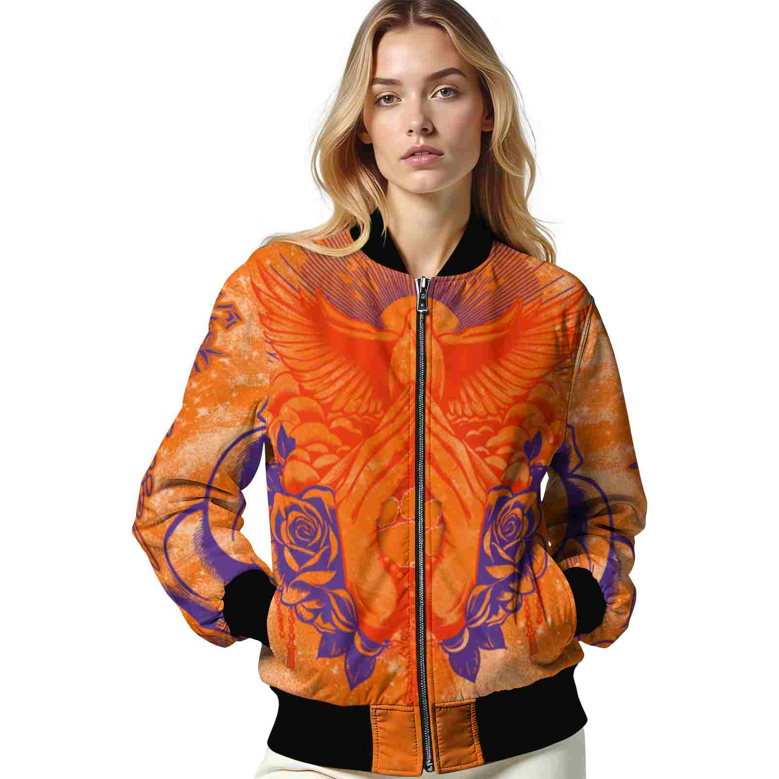 custom clemson tigers praying hands orange jacket latest model custom clemson tigers praying hands orange jacket latest model