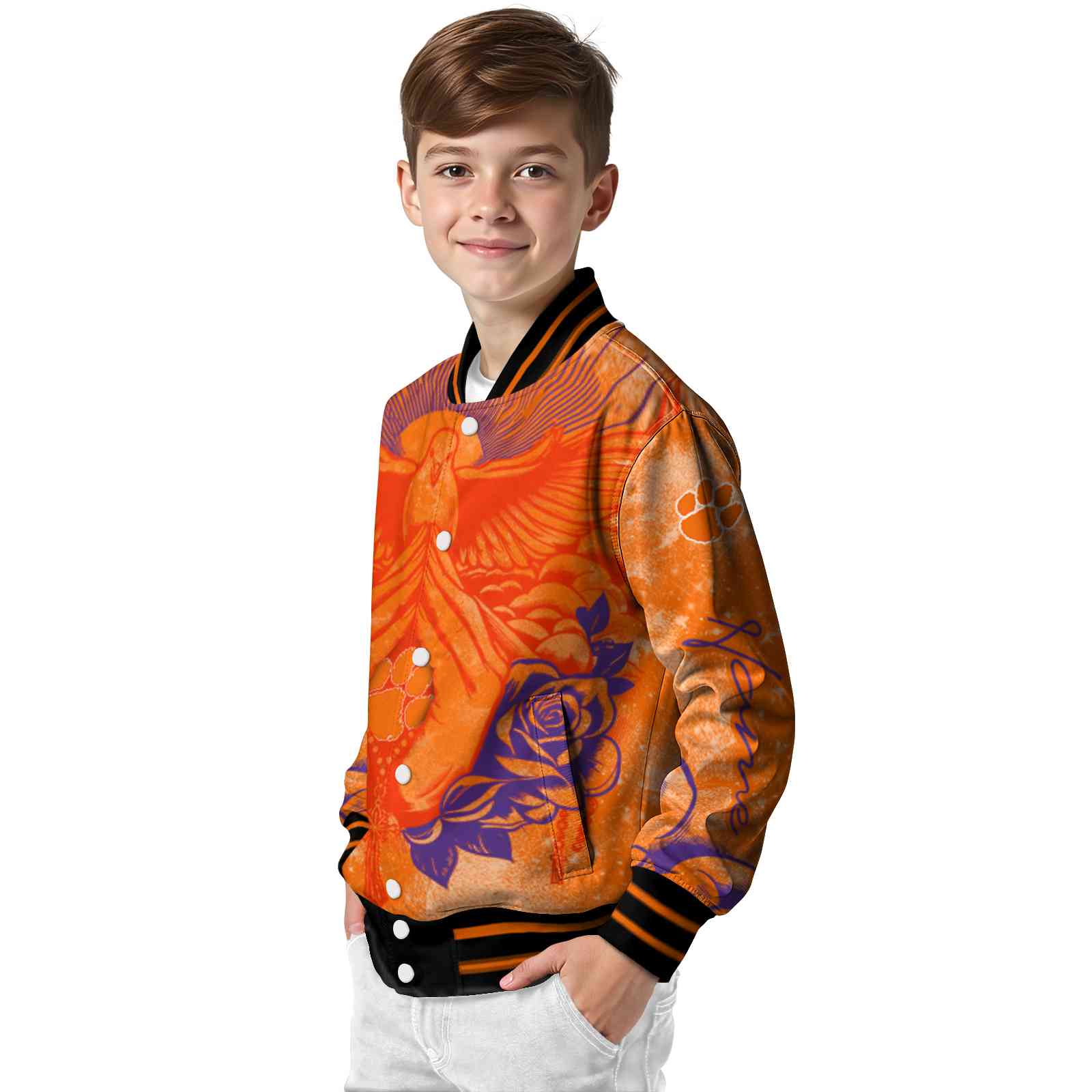 custom clemson tigers praying hands orange jacket trendy custom clemson tigers praying hands orange jacket trendy