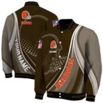 custom cleveland browns wave patterns brown jacket best selling