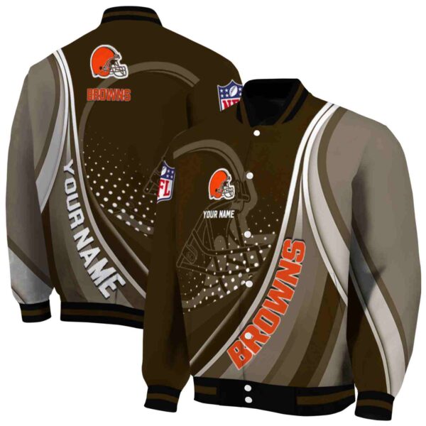custom cleveland browns wave patterns brown jacket fashion forward