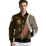 custom cleveland browns wave patterns brown jacket best selling