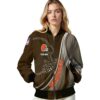 custom cleveland browns wave patterns brown jacket latest model