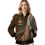 custom cleveland browns wave patterns brown jacket best selling