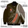 custom cleveland browns wave patterns brown jacket new arrival