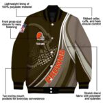 custom cleveland browns wave patterns brown jacket best selling