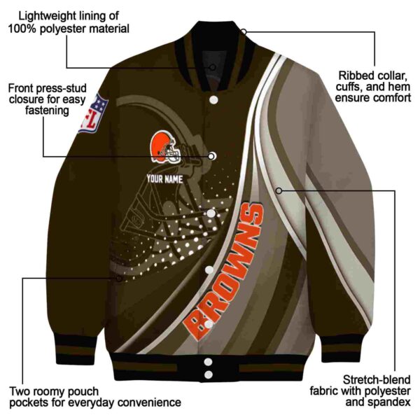 custom cleveland browns wave patterns brown jacket new arrival