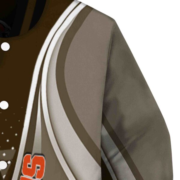 custom cleveland browns wave patterns brown jacket premium grade