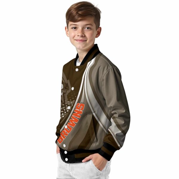 custom cleveland browns wave patterns brown jacket trendy