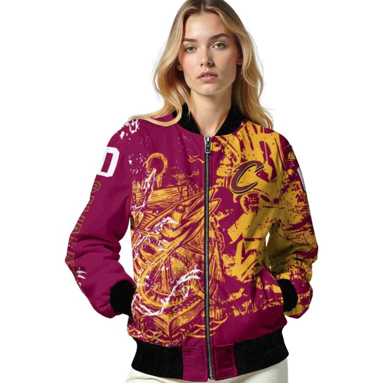 custom cleveland cavaliers fishing art wine jacket latest model