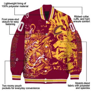 custom cleveland cavaliers fishing art wine jacket new arrival