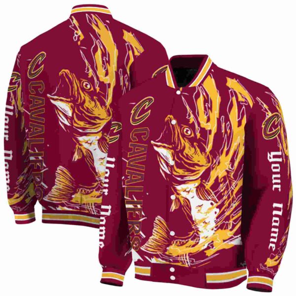custom cleveland cavaliers fishing passion wine white jacket fashion forward