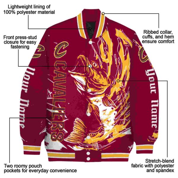 custom cleveland cavaliers fishing passion wine white jacket new arrival