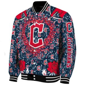 custom cleveland guardians heart explosion navy blue jacket best selling