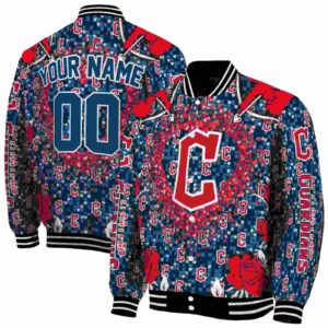custom cleveland guardians heart explosion navy blue jacket fashion forward