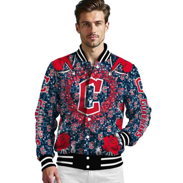 custom cleveland guardians heart explosion navy blue jacket high quality