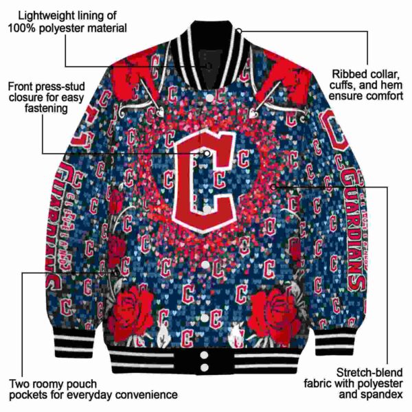 custom cleveland guardians heart explosion navy blue jacket new arrival