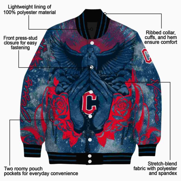 custom cleveland guardians praying hands navy blue jacket new arrival