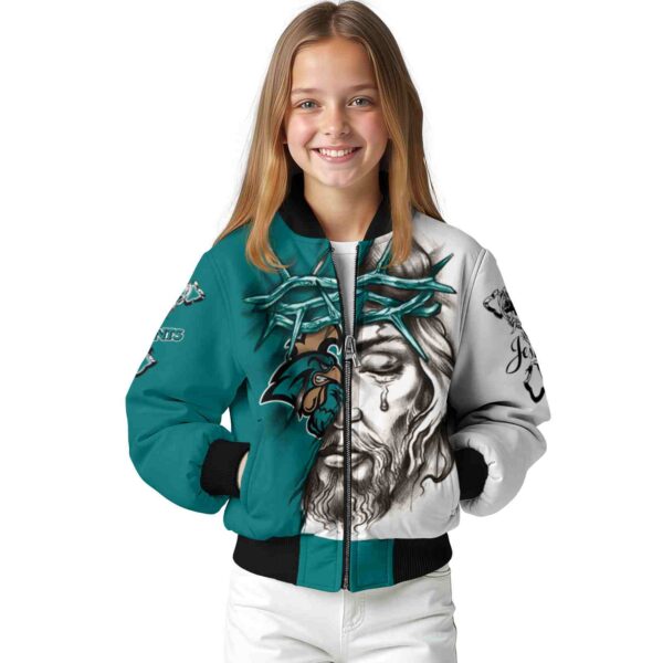 custom coastal carolina chanticleers jesus tears green white jacket top rated