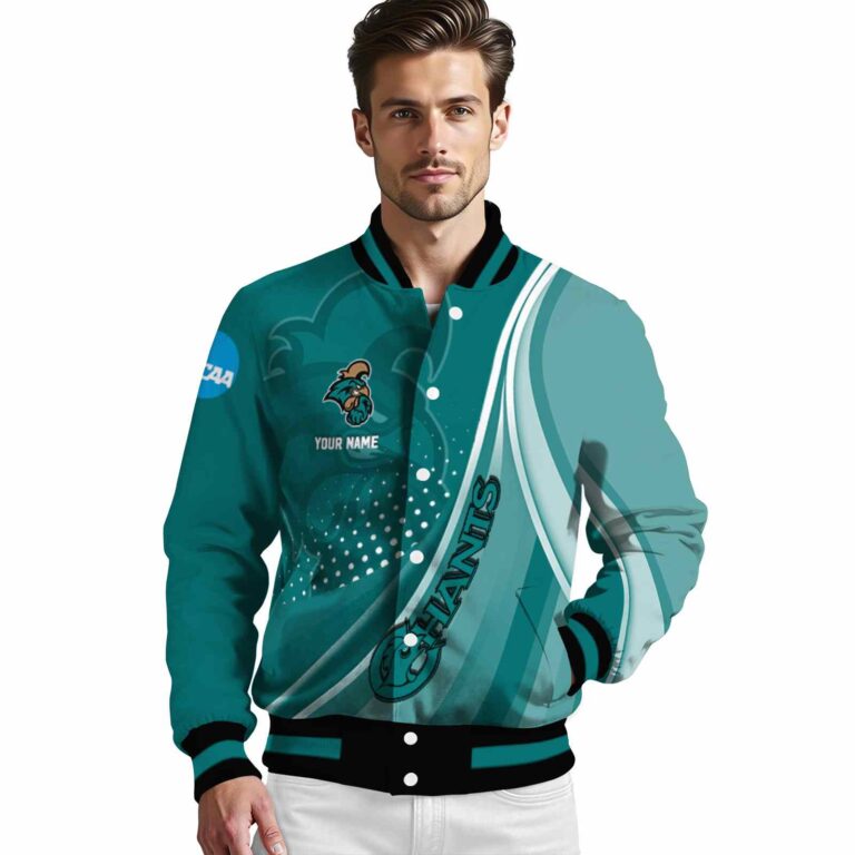 custom coastal carolina chanticleers wave patterns green jacket high quality