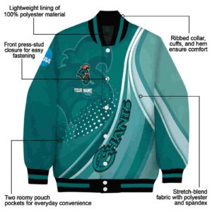 custom coastal carolina chanticleers wave patterns green jacket new arrival