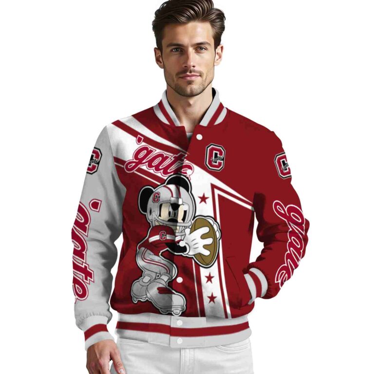 custom colgate raiders mickey football maroon white jacket high quality