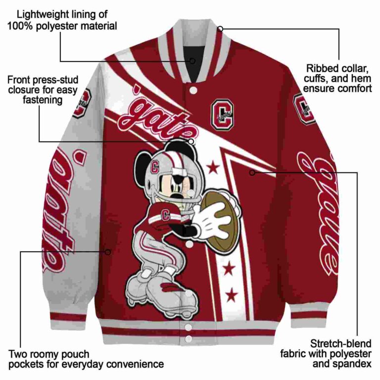custom colgate raiders mickey football maroon white jacket new arrival