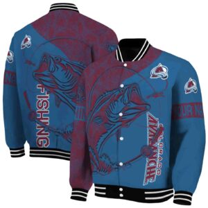 custom colorado avalanche fishing rod blue jacket fashion forward