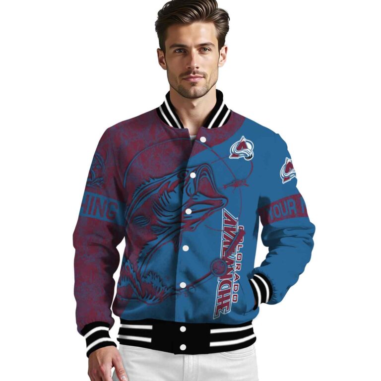 custom colorado avalanche fishing rod blue jacket high quality