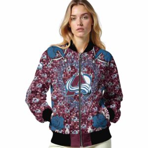 custom colorado avalanche heart explosion burgundy jacket latest model