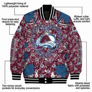 custom colorado avalanche heart explosion burgundy jacket new arrival