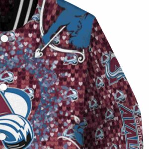 custom colorado avalanche heart explosion burgundy jacket premium grade