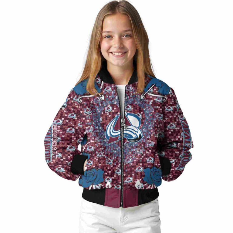 custom colorado avalanche heart explosion burgundy jacket top rated